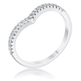 .22Ct Rhodium Chevron Ring with CZ