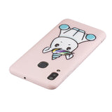 For Samsung A30 A20 TPU Full Cover Cartoon Pattern Solid Color Protective Phone Case with Adjustable Bracket 6