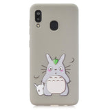 For Samsung A30 A20 TPU Full Cover Cartoon Pattern Solid Color Protective Phone Case with Adjustable Bracket 6