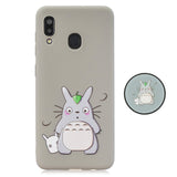 For Samsung A30 A20 TPU Full Cover Cartoon Pattern Solid Color Protective Phone Case with Adjustable Bracket 6