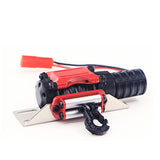 Electric Capstan Metal Winch Traction Simulation Accessories for 1/10 Crawler Car TRX4 D90 SCX10 Red and black