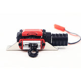 Electric Capstan Metal Winch Traction Simulation Accessories for 1/10 Crawler Car TRX4 D90 SCX10 Red and black