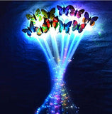 Lumiparty Butterfly LED Fiber Optic Light-Up Hair Barrette - Rainbow For Concert and Party