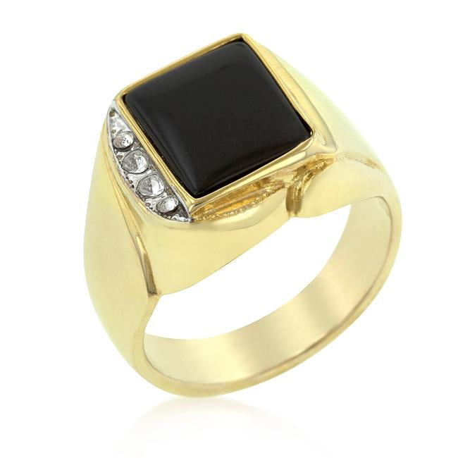 Onyx and Crystal Statement Ring