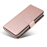 For Samsung A10/A20/A30/A50/A30S/A50S Pu Leather  Mobile Phone Cover Zipper Card Bag + Wrist Strap Rose gold