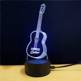 Guitar 3D LED Light - 7 Colors, 2 Light Modes, Power Through Micro USB, 5W