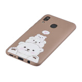 For Samsung A30 A20 TPU Full Cover Cartoon Pattern Solid Color Protective Phone Case with Adjustable Bracket 3