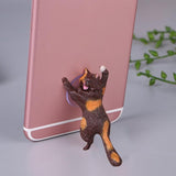 Cute Cartoon Cat Phone Holder Car Mount Sucker Bracket Universal for Sumsung Huawei LG iPhone X XS 8 7 6 gray