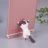 Cute Cartoon Cat Phone Holder Car Mount Sucker Bracket Universal for Sumsung Huawei LG iPhone X XS 8 7 6 gray