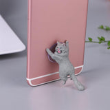 Cute Cartoon Cat Phone Holder Car Mount Sucker Bracket Universal for Sumsung Huawei LG iPhone X XS 8 7 6 gray