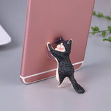 Cute Cartoon Cat Phone Holder Car Mount Sucker Bracket Universal for Sumsung Huawei LG iPhone X XS 8 7 6 gray