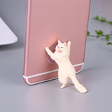 Cute Cartoon Cat Phone Holder Car Mount Sucker Bracket Universal for Sumsung Huawei LG iPhone X XS 8 7 6 gray