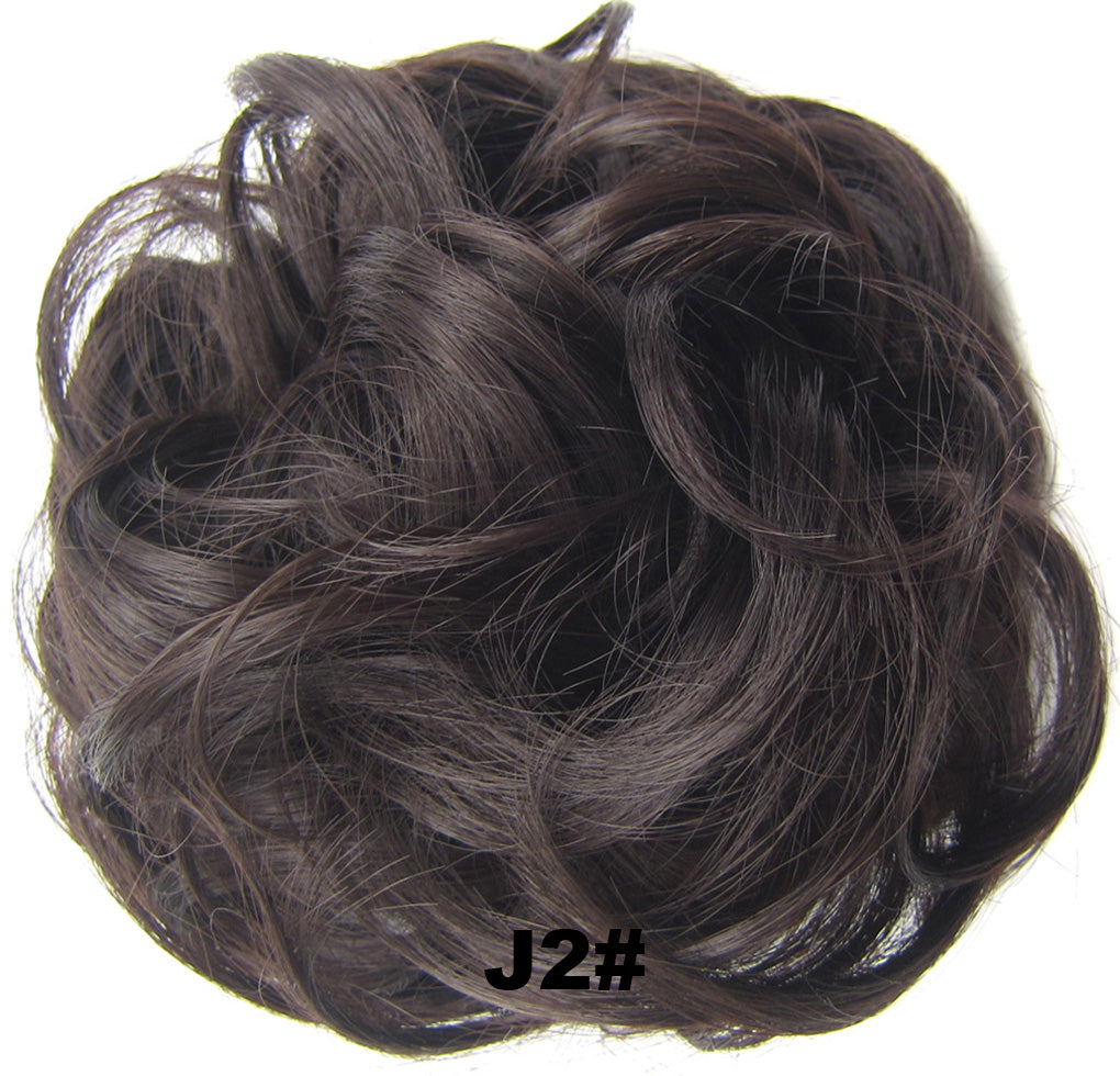 Fashion Synthetic Women Hair Pony Tail Hair Extension Bun Hairpiece Scrunchie Elastic Wedding Wave Curly  J2#