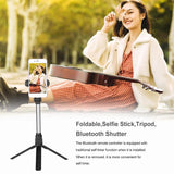 4 in 1 Wireless Bluetooth Selfie Stick Universal for IOS & Android black