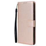 For Redmi 9A/Redmi 9C PU Leather Mobile Phone Cover with 3 Cards Slots Phone Frame Golden