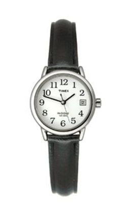 Timex Womens Silvertone Black Dial Watch