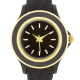 Carmen Braided Ladylike Watch With Black Rubber Strap