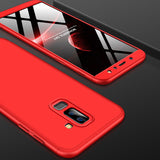 For Samsung A6 Plus 2018 Ultra Slim 360 Degree Non-slip Shockproof Full Protective Case red