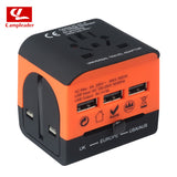 Universal Abroad Converter Charging Power Adapter British European Standard Portable Travel Socket Middle orange - multi-country travel outlet