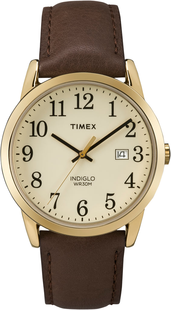 Timex Easy Reader Date Full-Size Leather Strap Watch