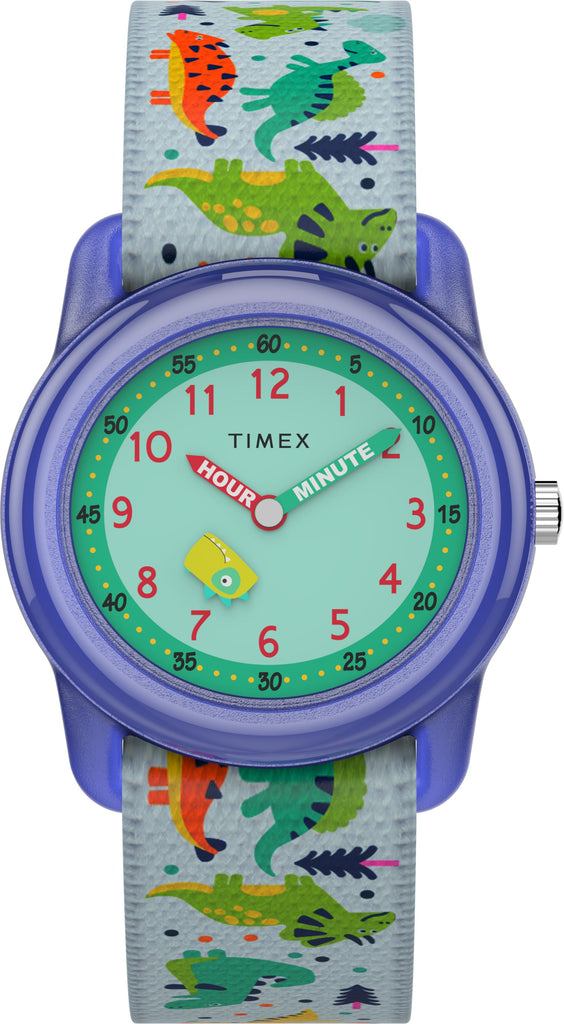 Timex TW7C77300 Kids Analog 28mm Dinosaurs Elastic Fabric Strap Watch