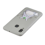 For Samsung A30 A20 TPU Full Cover Cartoon Pattern Solid Color Protective Phone Case with Adjustable Bracket 3