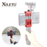 Tripod Head Bracket Mobile Phone Holder Clip for Phone Flashlight Microphone  Titanium