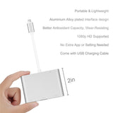 For iPhone Interface to HDMI VGA Jack Audio TV Adapter Cable for iPhone X iPhone 8 7 7 Plus 6 6S for iPad Series Silver