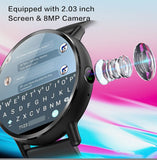 LEMFO LEM X 4G Smartwatch Phone - 2.03 inch Android 7.1 MTK 6739 1.5GHz 1GB RAM 16GB ROM 8.0MP Camera Bluetooth 4.0