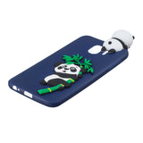 For Samsung J4 2018/J4 Plus Phone Case 3D Cartoon Panda Bamboo Cellphone Back Shell Shockproof Smartphone Cover Pink