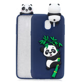 For Samsung J4 2018/J4 Plus Phone Case 3D Cartoon Panda Bamboo Cellphone Back Shell Shockproof Smartphone Cover Pink