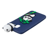 For Samsung J4 2018/J4 Plus Phone Case 3D Cartoon Panda Bamboo Cellphone Back Shell Shockproof Smartphone Cover Pink