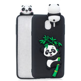 For Samsung J4 2018/J4 Plus Phone Case 3D Cartoon Panda Bamboo Cellphone Back Shell Shockproof Smartphone Cover Pink