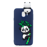 For Samsung J4 2018/J4 Plus Phone Case 3D Cartoon Panda Bamboo Cellphone Back Shell Shockproof Smartphone Cover Pink