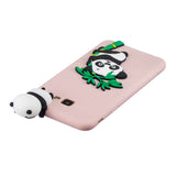 For Samsung J4 2018/J4 Plus Phone Case 3D Cartoon Panda Bamboo Cellphone Back Shell Shockproof Smartphone Cover Pink