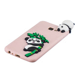 For Samsung J4 2018/J4 Plus Phone Case 3D Cartoon Panda Bamboo Cellphone Back Shell Shockproof Smartphone Cover Pink