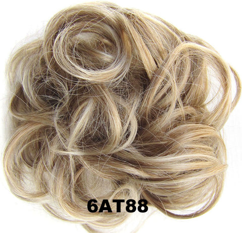 Fashion Synthetic Women Hair Pony Tail Hair Extension Bun Hairpiece Scrunchie Elastic Wedding Wave Curly  6AT88