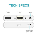 For iPhone Interface to HDMI VGA Jack Audio TV Adapter Cable for iPhone X iPhone 8 7 7 Plus 6 6S for iPad Series Silver