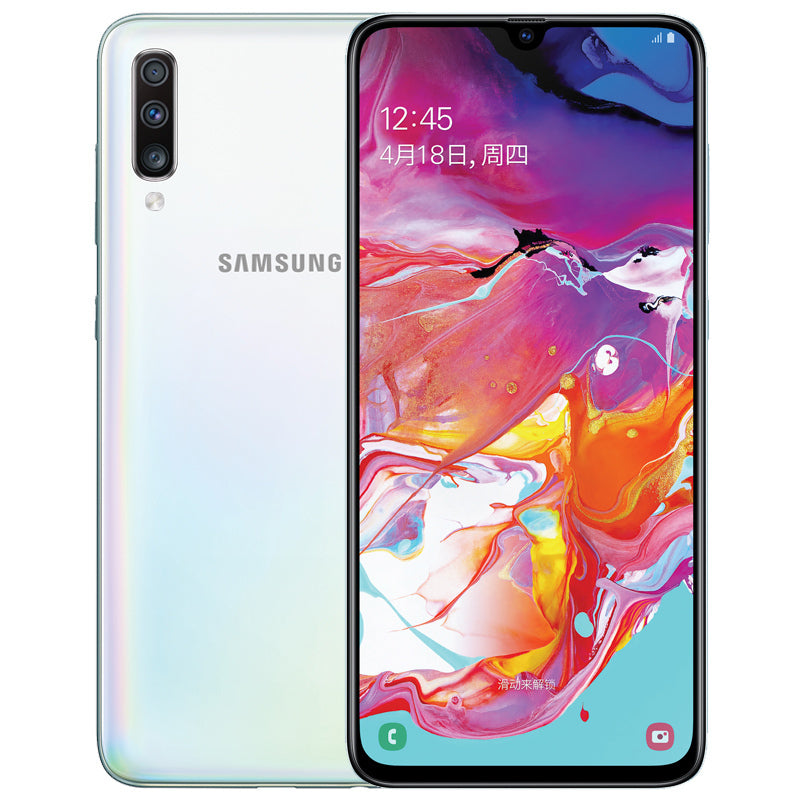 Samsung Galaxy A70 A7050 Mobile Phone 6.7"" 6GB RAM 128GB ROM Water Drop Screen NFC CellPhone -Pearl White