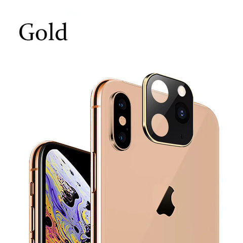 Camera Lens Protector Cellphone Lens Protective Cover Metal Sticker Cover for iPhone X/XS/MAX Scratch-proof Glass gold