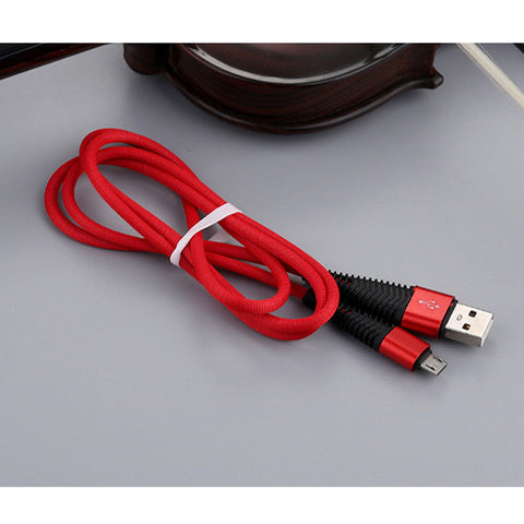 Knitted Charging Cable Lightning USB Charger Charging Data Sync Cable for iPhone 8 7 6s 6 5 X red