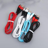 Knitted Charging Cable Lightning USB Charger Charging Data Sync Cable for iPhone 8 7 6s 6 5 X red