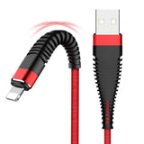 Knitted Charging Cable Lightning USB Charger Charging Data Sync Cable for iPhone 8 7 6s 6 5 X red