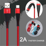 Knitted Charging Cable Lightning USB Charger Charging Data Sync Cable for iPhone 8 7 6s 6 5 X red