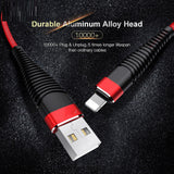 Knitted Charging Cable Lightning USB Charger Charging Data Sync Cable for iPhone 8 7 6s 6 5 X red