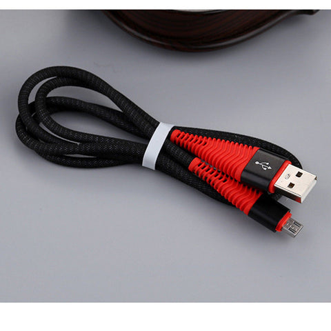 Knitted Charging Cable Lightning USB Charger Charging Data Sync Cable for iPhone 8 7 6s 6 5 X black