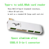 High Speed 5-In-1 USB 3.0 To USB-C Hub - For MacBook & TabPro S, 3x USB 3.0 Port, 1x USB-C Port, 1x SD Slot, 1x Micro SD Slot