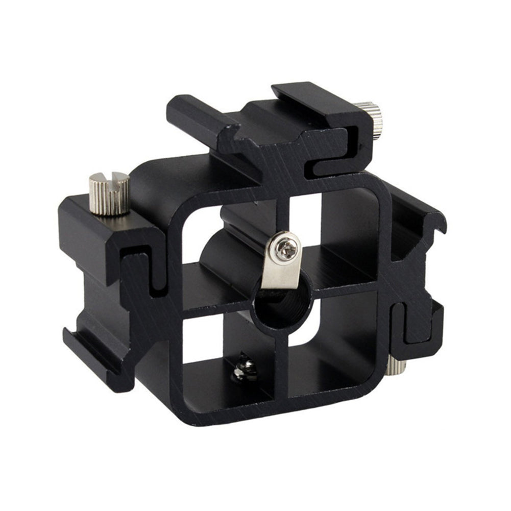 Three-head Hot Shoe Flash Stand Multi-function Flash Holder Camera Bracket Accessories Square 3 Head Hot Shoe