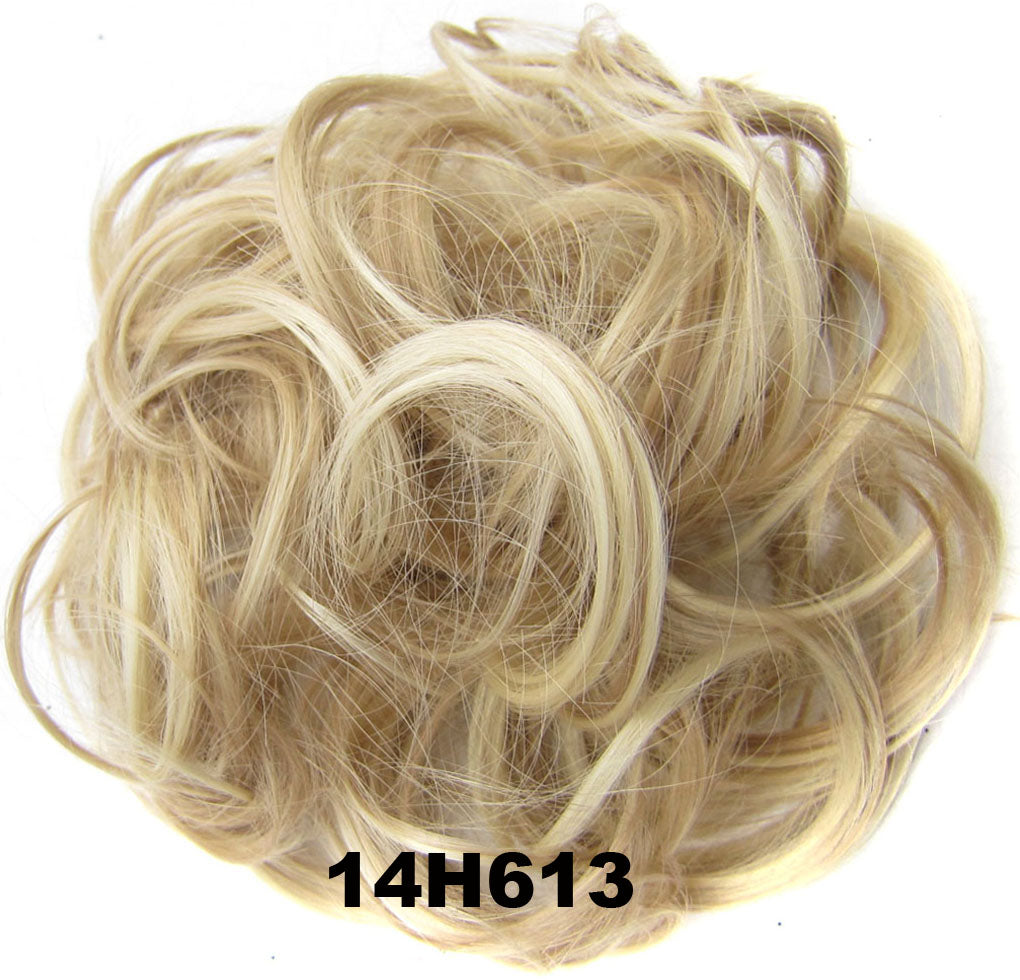 Fashion Synthetic Women Hair Pony Tail Hair Extension Bun Hairpiece Scrunchie Elastic Wedding Wave Curly  14H613