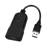 Portable USB 3.0 HDMI Game Capture Card Video Reliable Streaming Adapter for Live Broadcasts Video Recording black